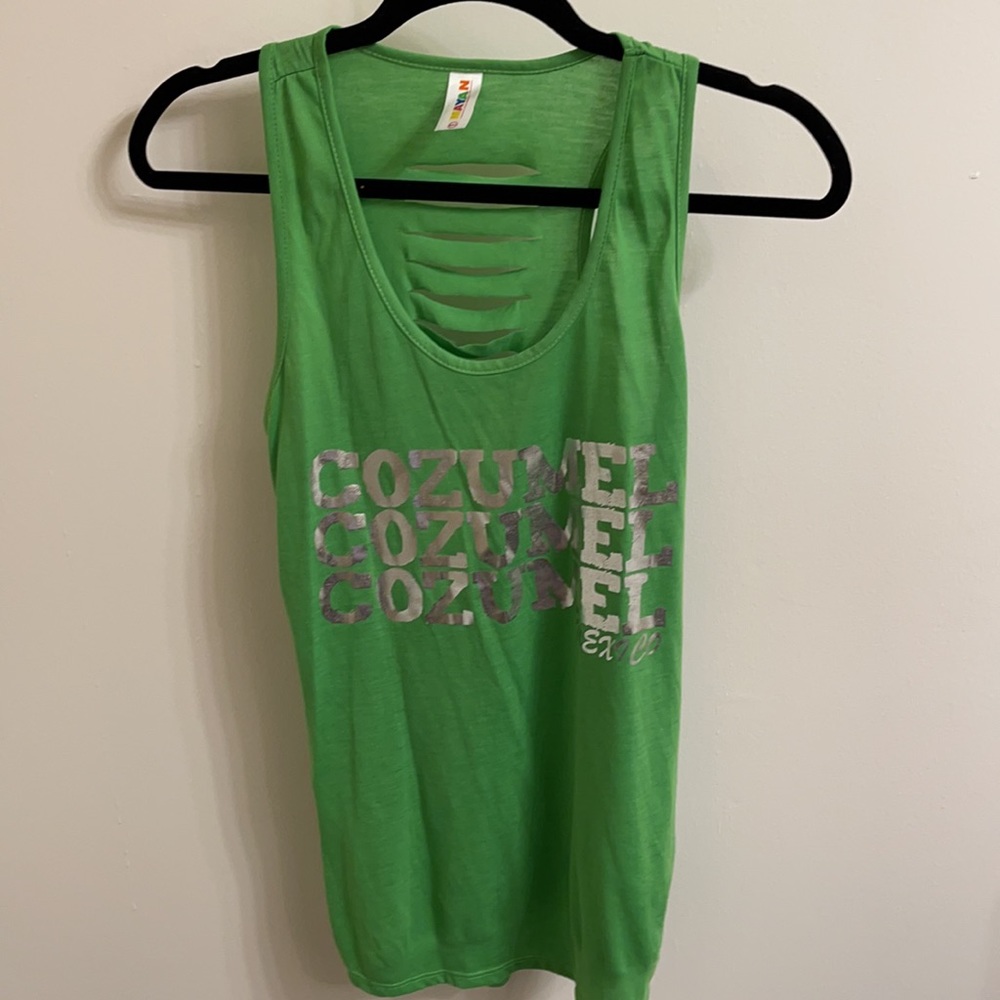 Mayan Tank Top Size XL Color Green Silver
